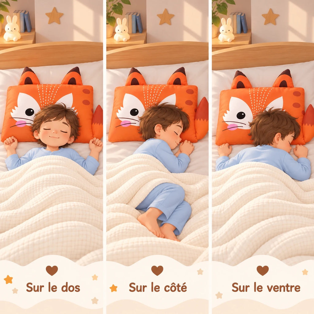 Oreiller DREAMFOX™ : confortable sur le dos, sur le côté ou sur le ventre