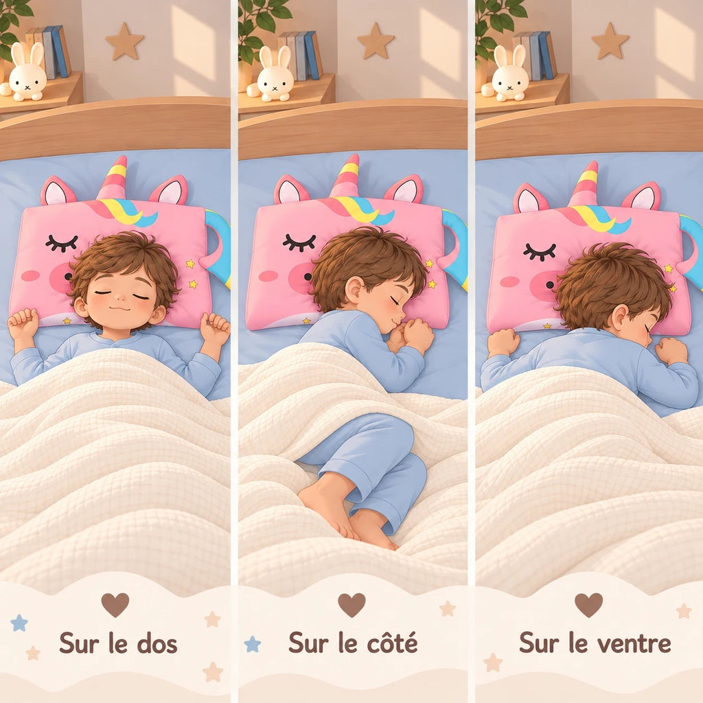 Oreiller DREAMUNICORN™ : confortable sur le dos, sur le côté ou sur le ventre