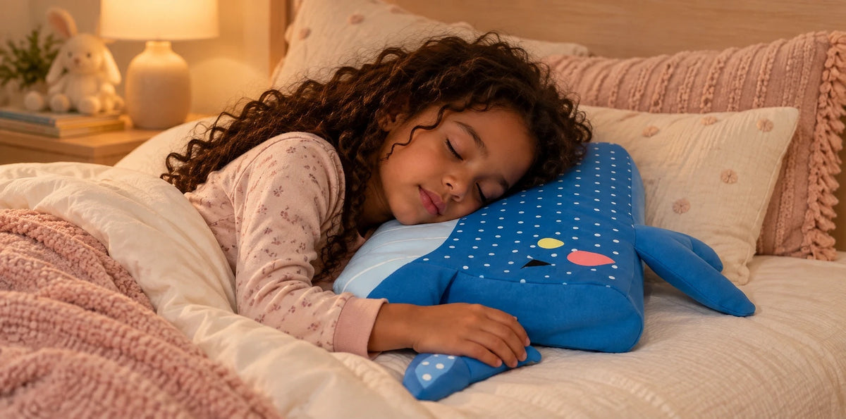 Une petite fille dort paisiblement, la tête posée sur son oreiller DREAMWHALE