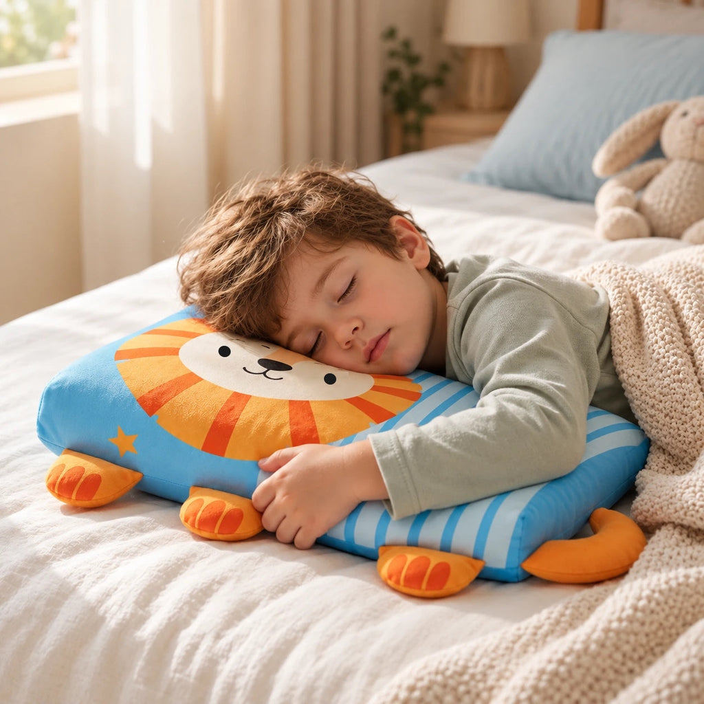 Un enfant dort paisiblement en serrant son oreiller DREAMLION